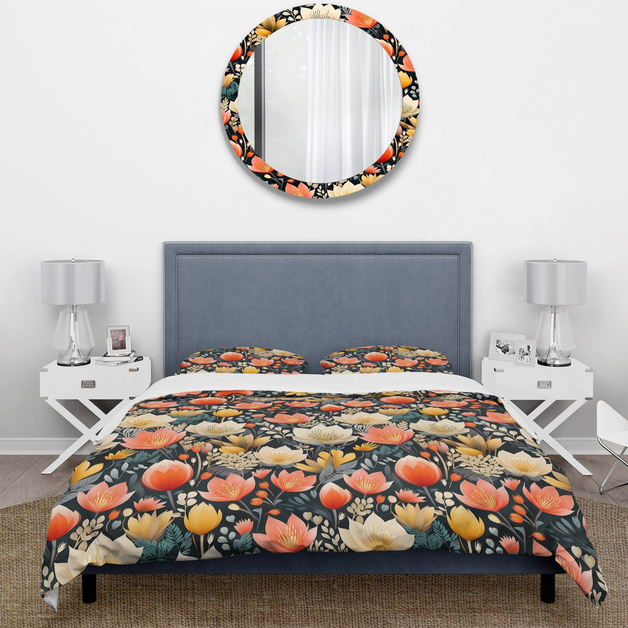 Designart "Divine Dreams Floral Pattern VIII" Yellow Cottage Bedding